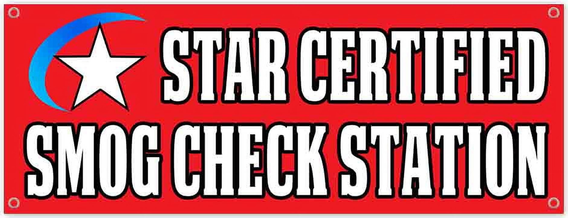 Star Certified Smog Check Station banner at Northridge Auto Repair Technicians, 19545 Parthenia St #20